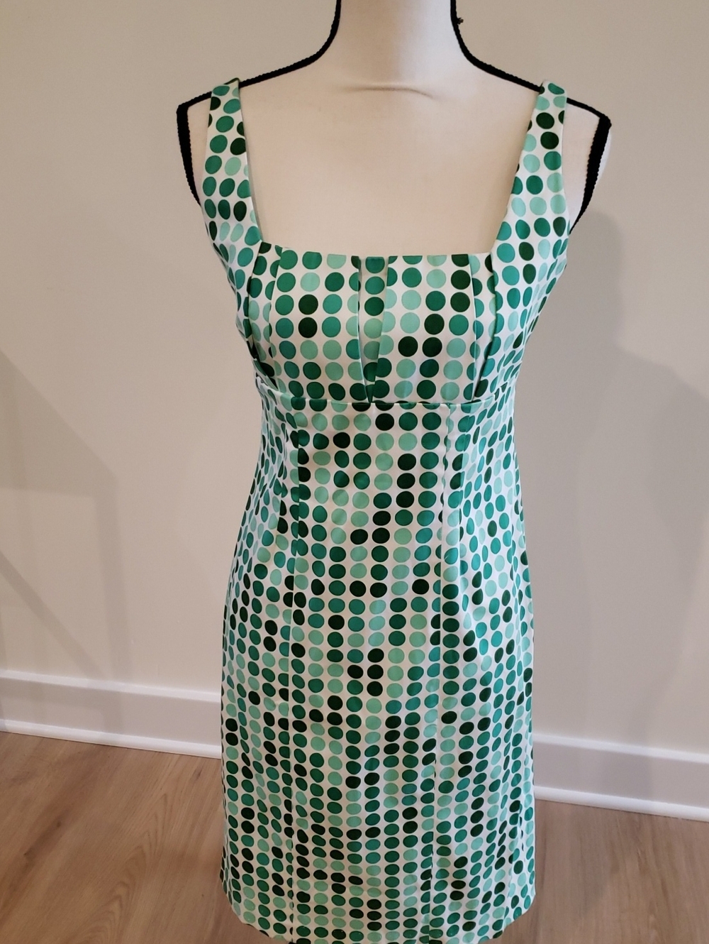 Calvin Klein Green Polka Dot Sun Dress Sleeveless
